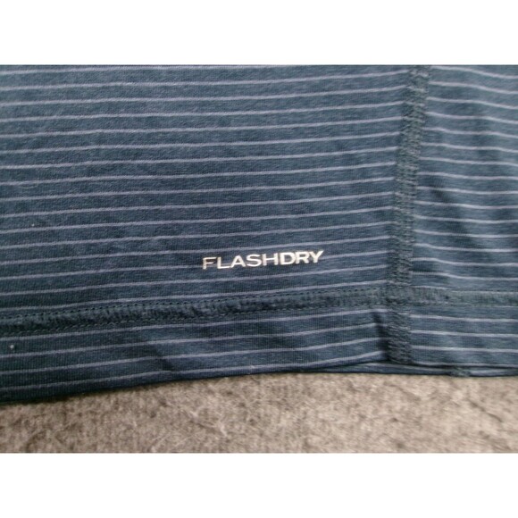 The North Face Shirt Mens S FlashDry Pocket Short Sleeve Navy Striped Tee - Picture 3 of 12